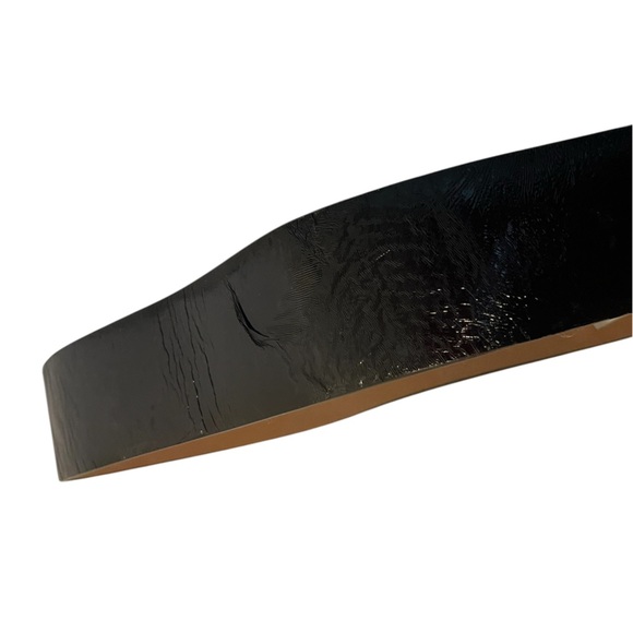 Ann Taylor Chunky Patent Black Belt with Tan Interior Statement Chic - Picture 4 of 11